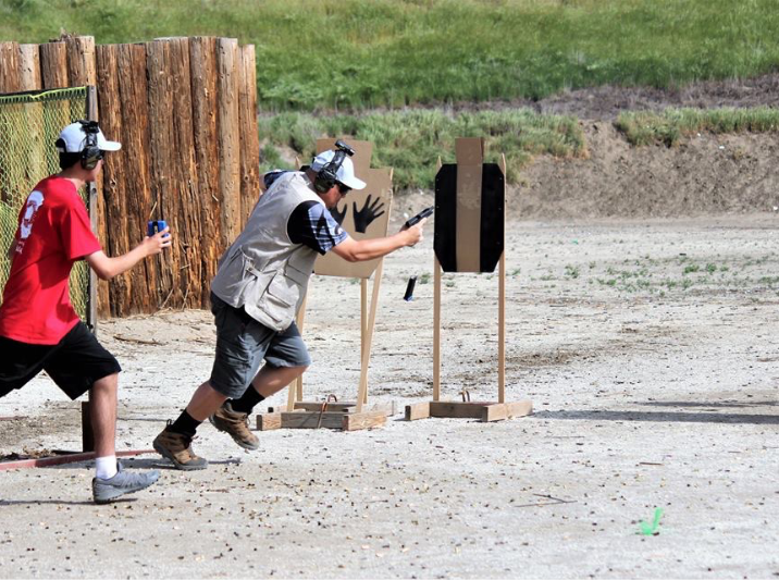 IDPA competition shooter